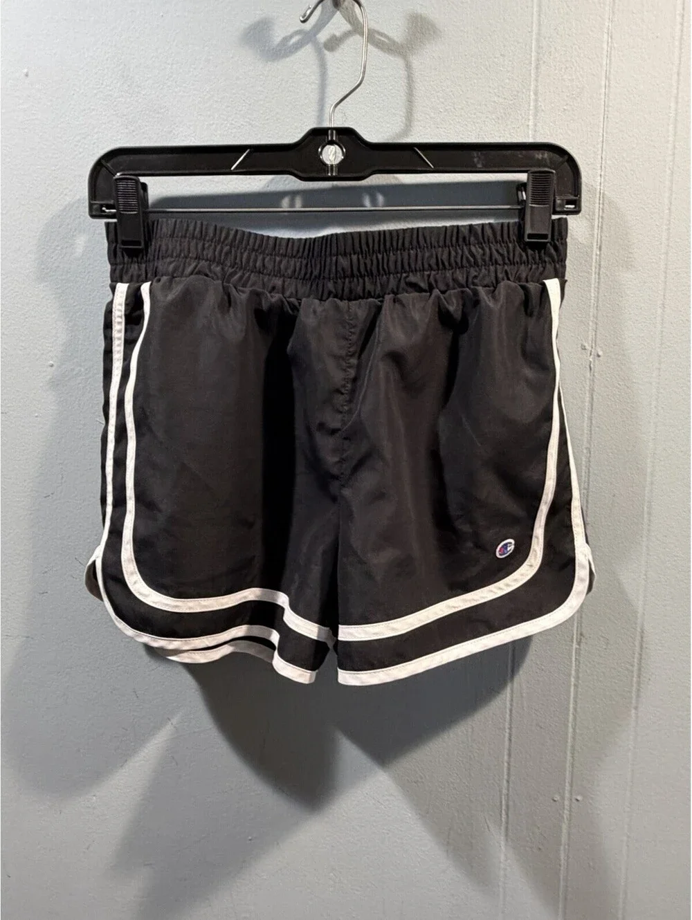 Womens Champion Athletic Running Short Black White Gym Short